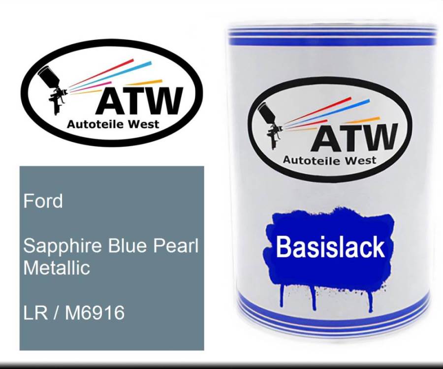 Ford, Sapphire Blue Pearl Metallic, LR / M6916: 500ml Lackdose, von ATW Autoteile West.